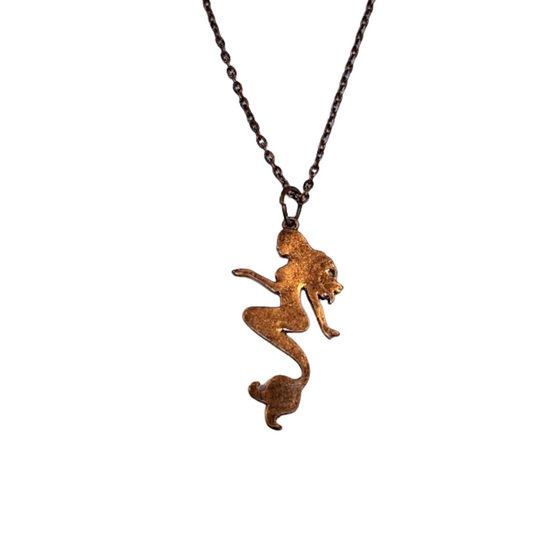 Copper Dancing Mermaid Necklace
