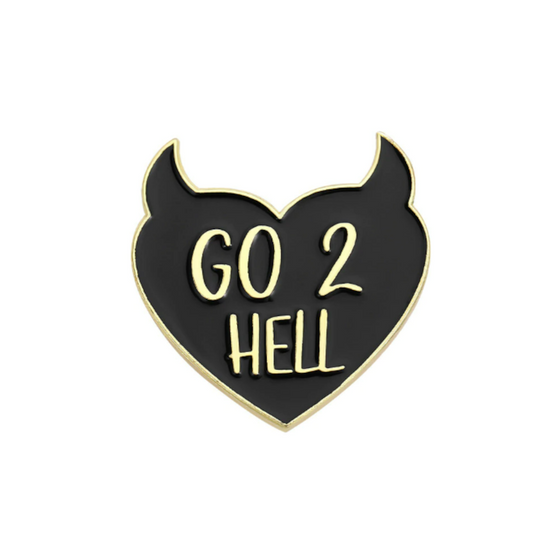 Go 2 Hell Heart Tack Pin