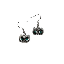  Owl Green Eye Earrings
