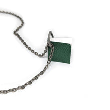  Mini Green Journal Book Necklace