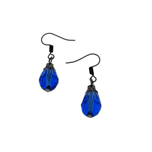  Long Blue Teardrop Dangles