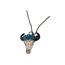  Mini Flowered Steer Skull Necklace