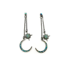  Crystal Moon and Star Earrings