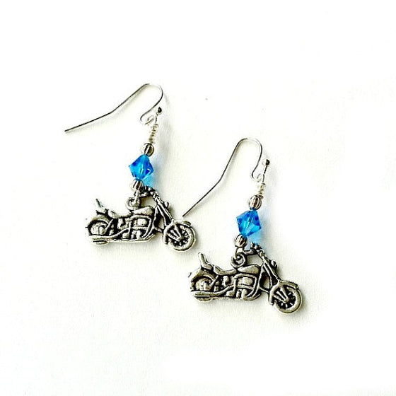 Motorcycle earrings turquoise