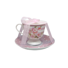  Pink Polka Dot Tea Cup