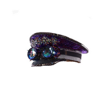  Purple Sequin Captains' Hat w Goggles