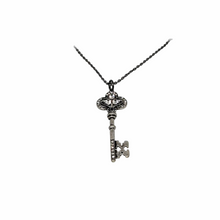  Silver Rhinestone Key Necklace