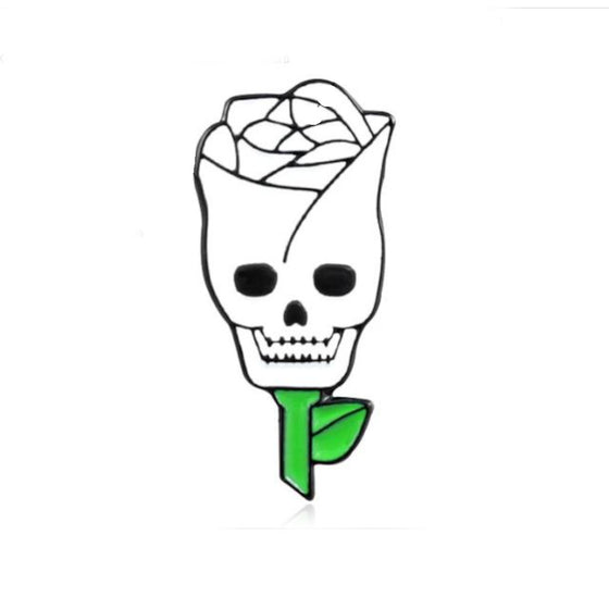 Skull Rose Tack Pin