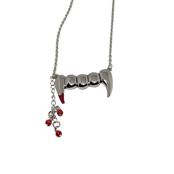 Fangs with Blood Drops Necklace