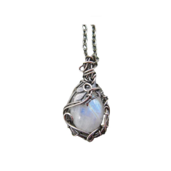 Wire Wrapped Moonstone Necklace