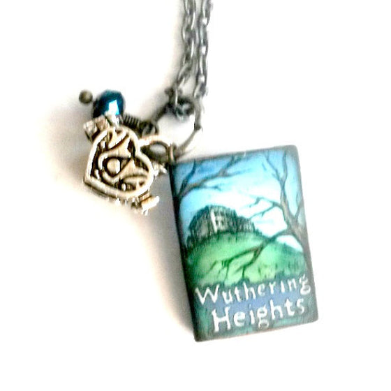 Wurthering heights mini book necklace